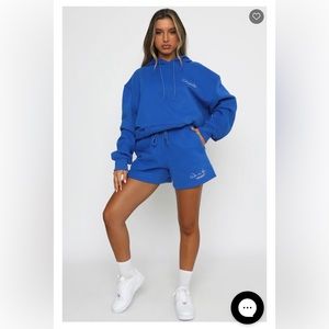 White Fox Check It Out Lounge Shorts Electric Blue